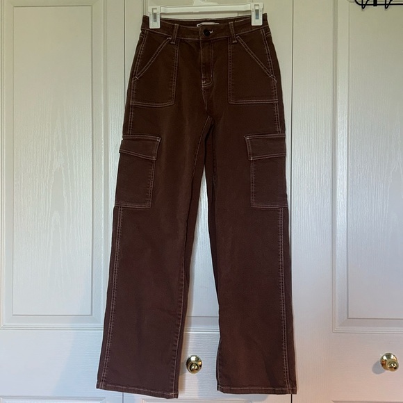 SO High Rise Cargo Brown Pants - Picture 1 of 3